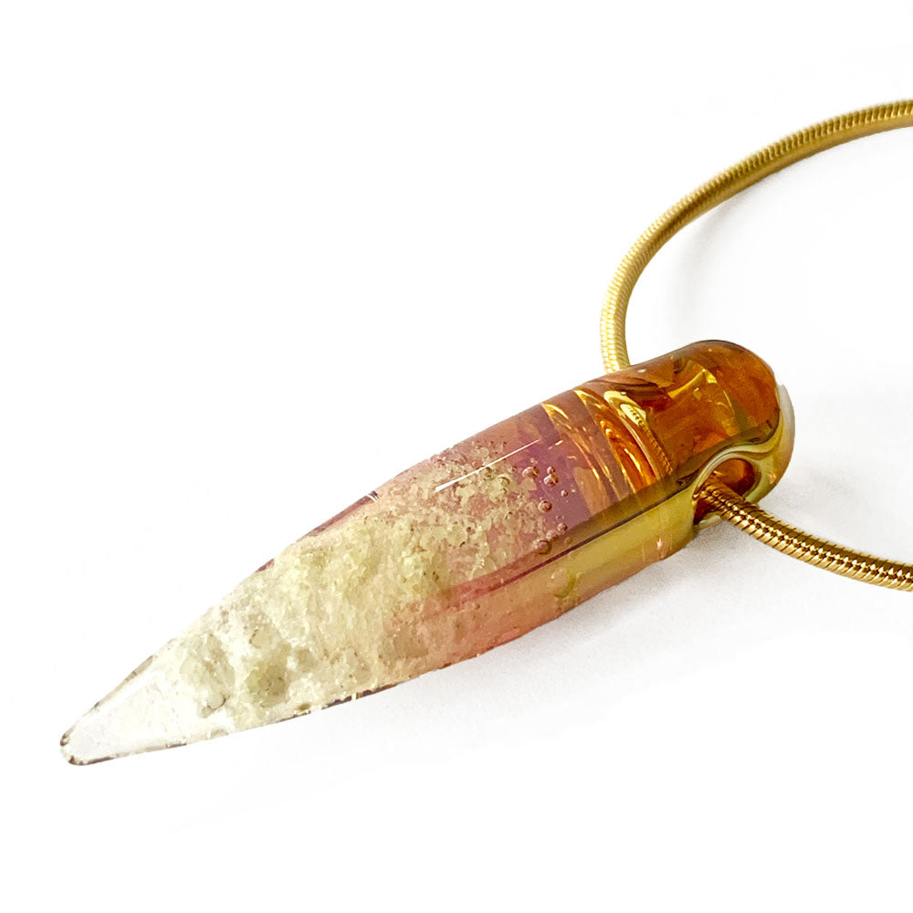 Golden Crystal Pendant with Ashes