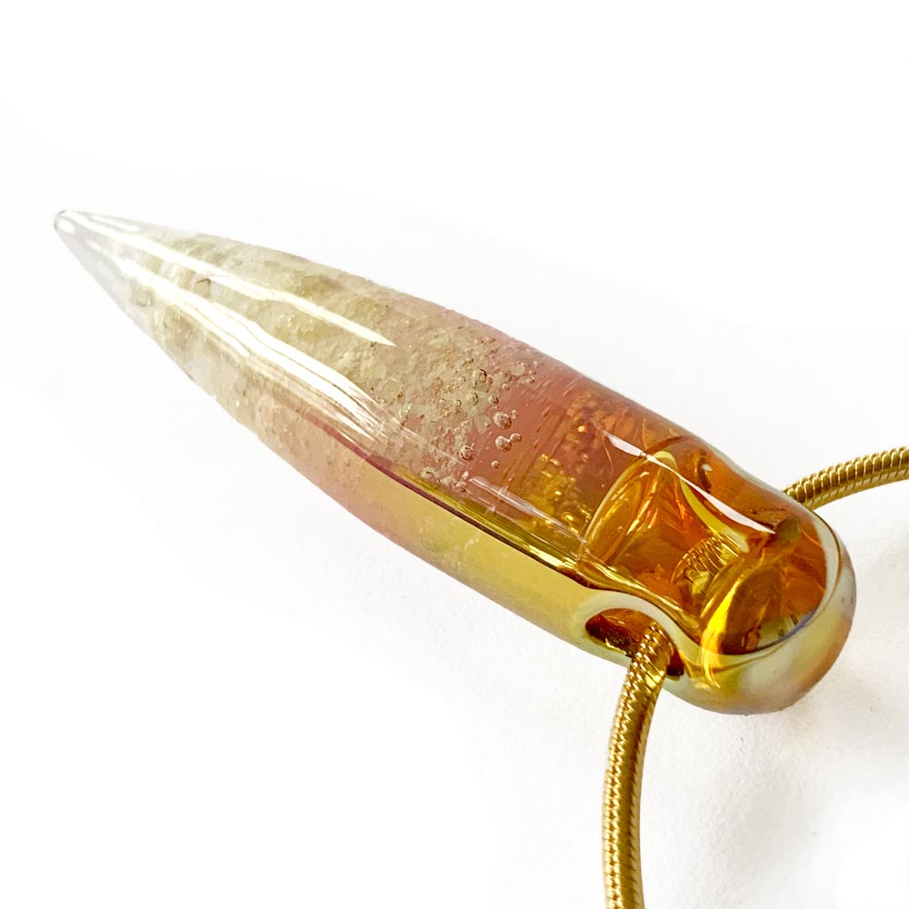 Golden Crystal Pendant with Ashes