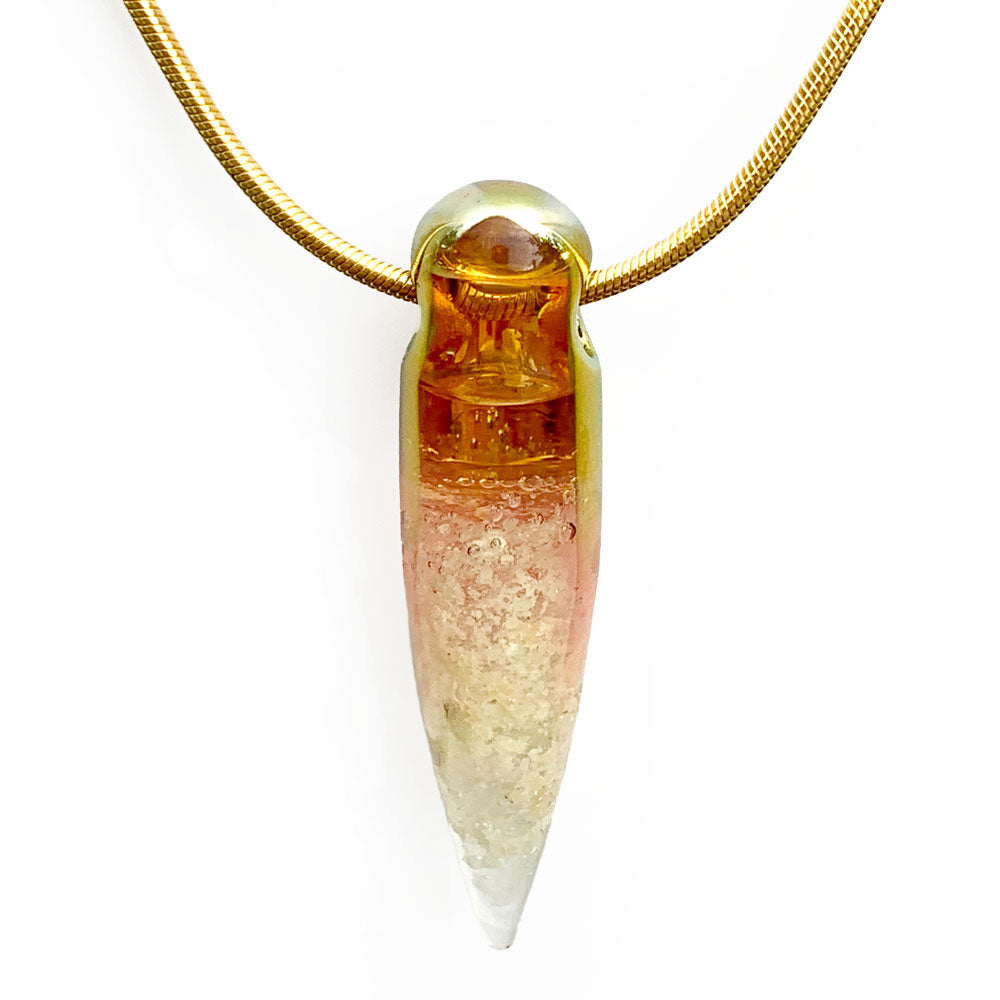 Golden Crystal Pendant with Ashes